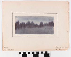 Tonalità di blu immagine ad acquerello montata su carta
